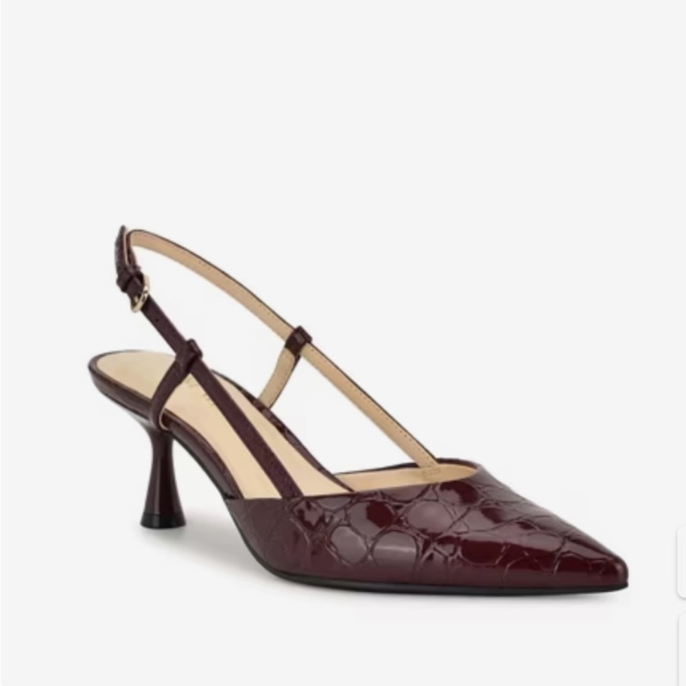 Nine West Red Croc Print Rillas Pump